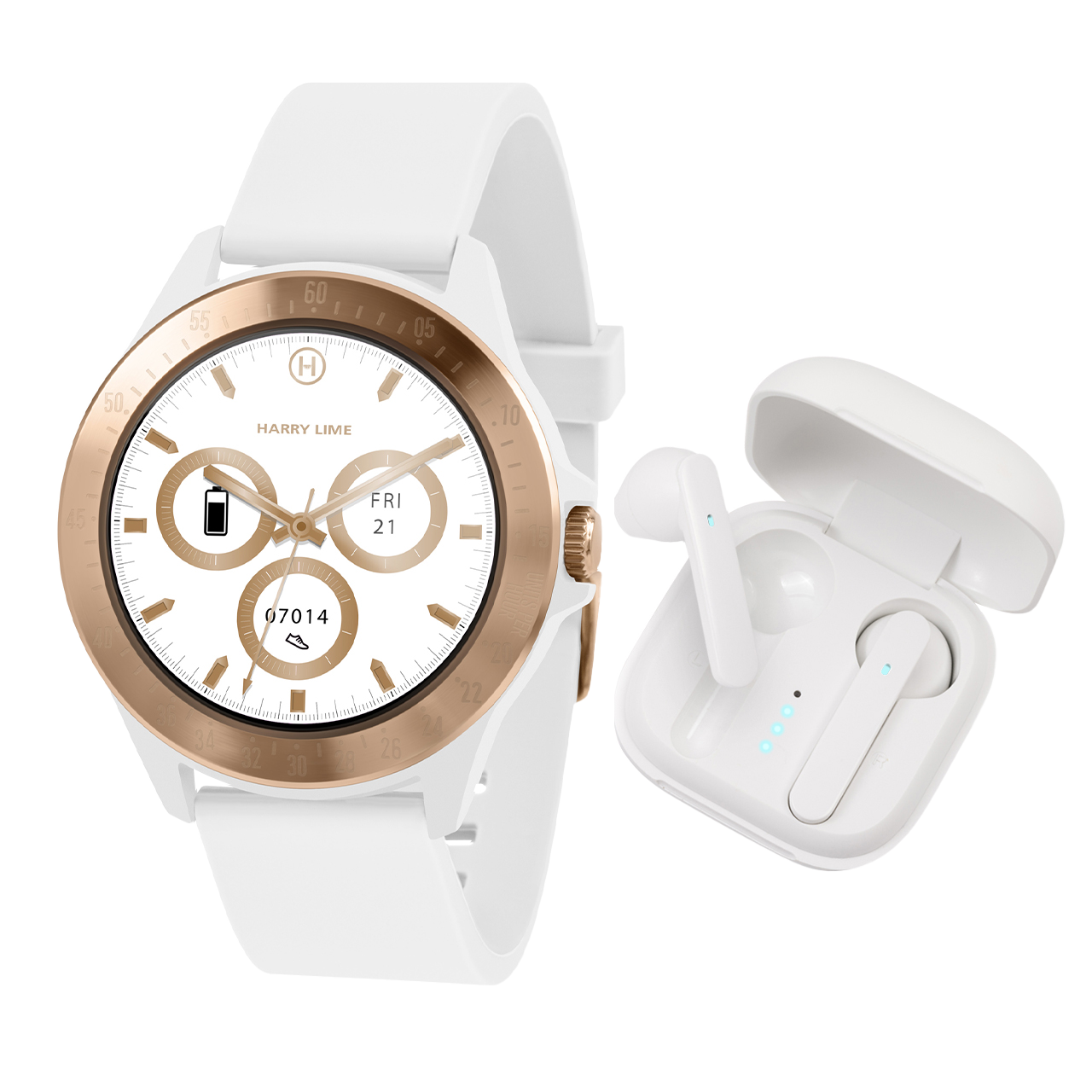 Harry Lime White/Rose Smart Watch And Earbud Set
