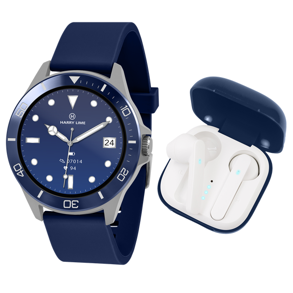 Harry Lime Navy Smart Watch And Earbud Set